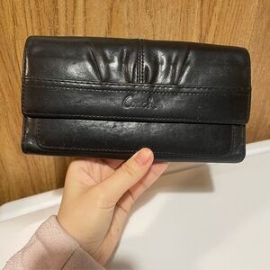 Vintage Coach Soho Pleated Leather TriFold Wallet